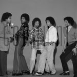 03-02-1979 Jackson 5, Michael, Jermaine, Marlon, Jackie and Tito Jackson at studio in Amsterdam, The Netherlands.

[keywords]black & White Image, Posed, Full Length[/keywords]